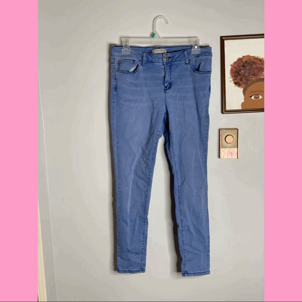 blue medium wash jeans